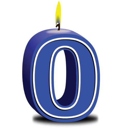 Candle Number Zero Clipart