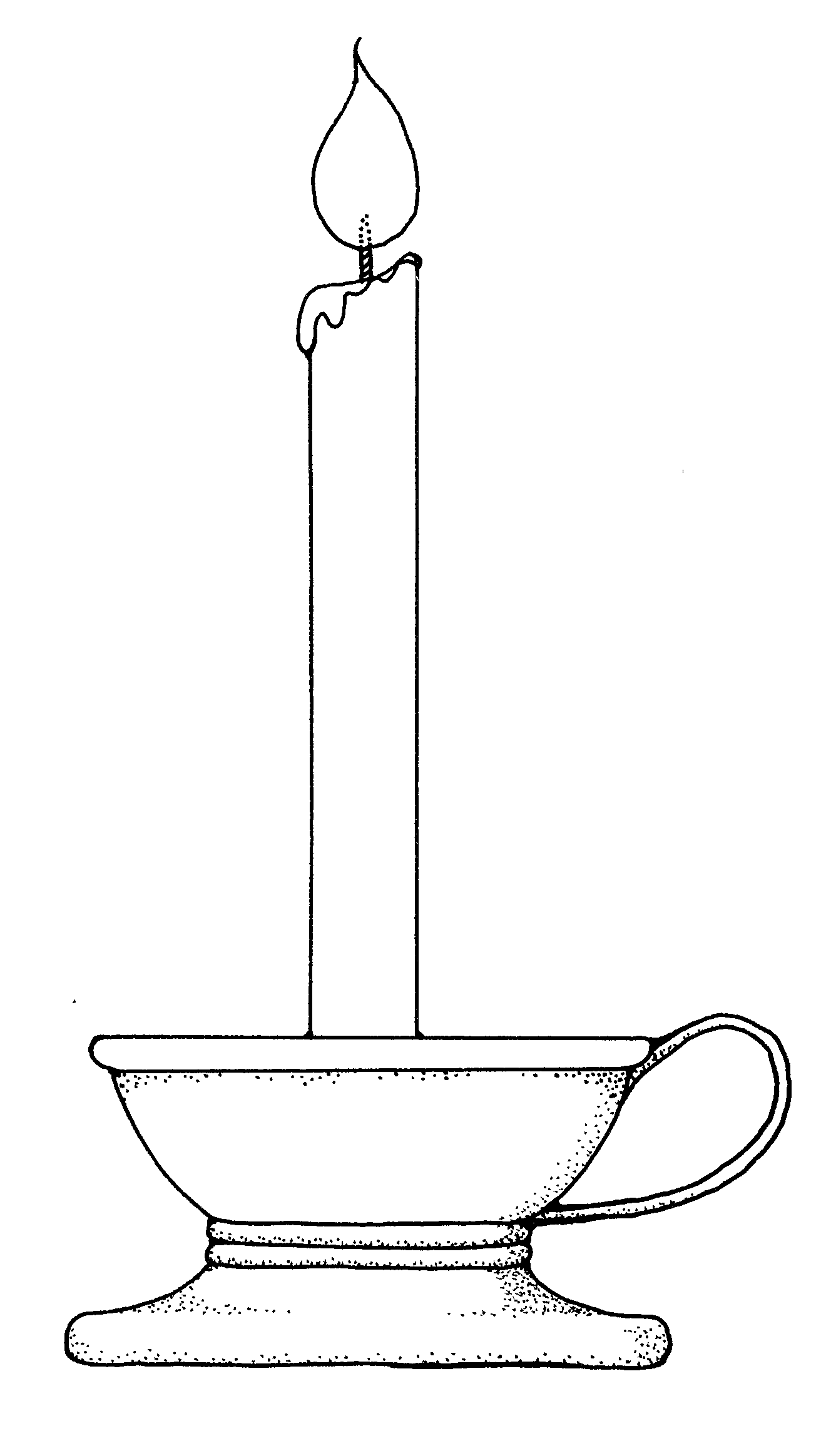Black And White Picture Of A Candle Clipart