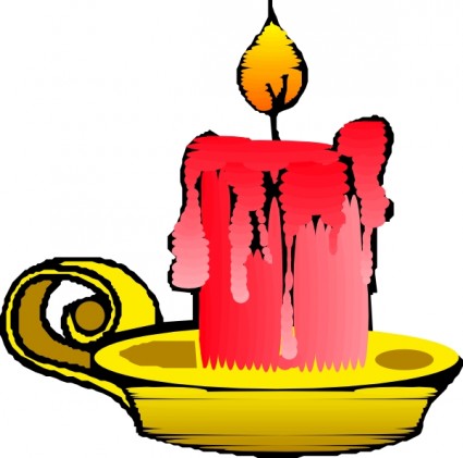 Red Candle Vector In Open Office Drawing Clipart