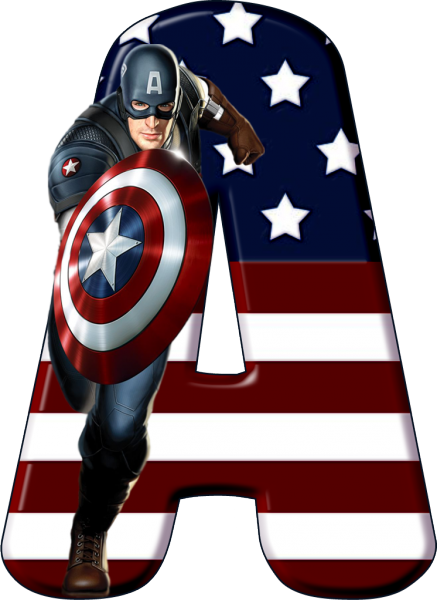 America Superhero Spider-Man Hulk Thor Alfabeto Iron Clipart