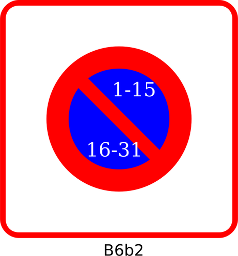 Of Blue And Red Square Parking Prohibitory Panel Clipart