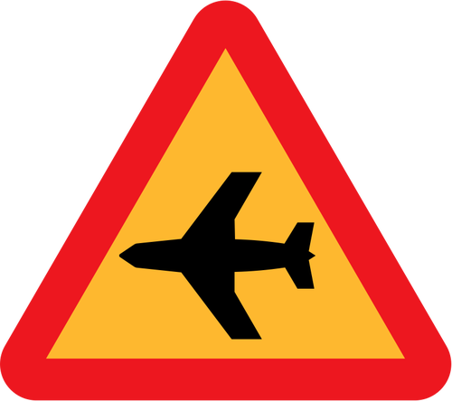 Low-Flying Aircraft Road Sign Clipart