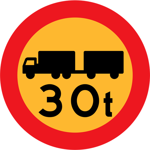 30 Ton Trucks Road Sign Clipart
