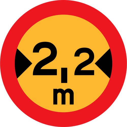 No Vehicles With Width Over 2.2 Meters Traffic Sign Clipart