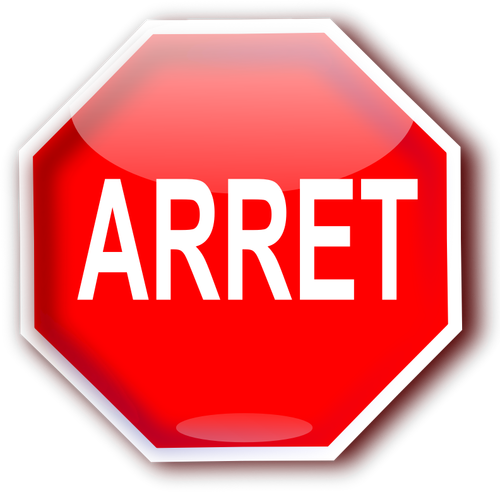 Quebec Roadsign For Stop (Arret) Clipart