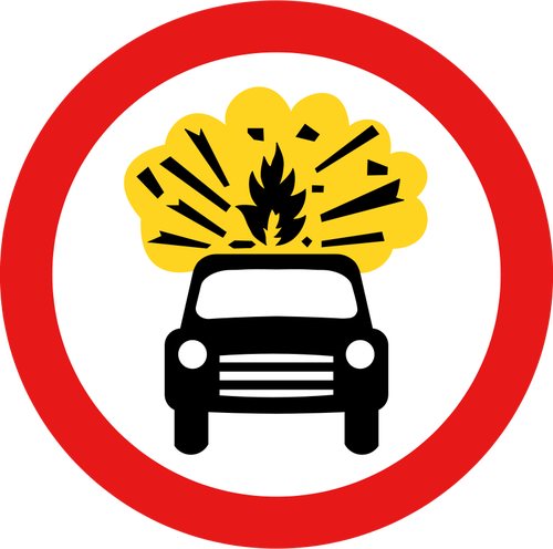 No Vehicles Carrying Explosives Clipart