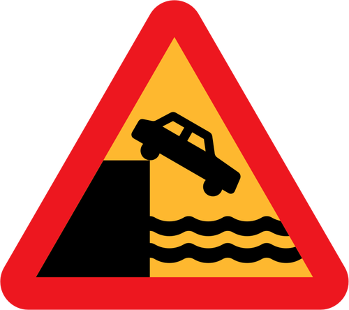 Don'T Drive Over A Cliff Warning Traffic Sign Clipart