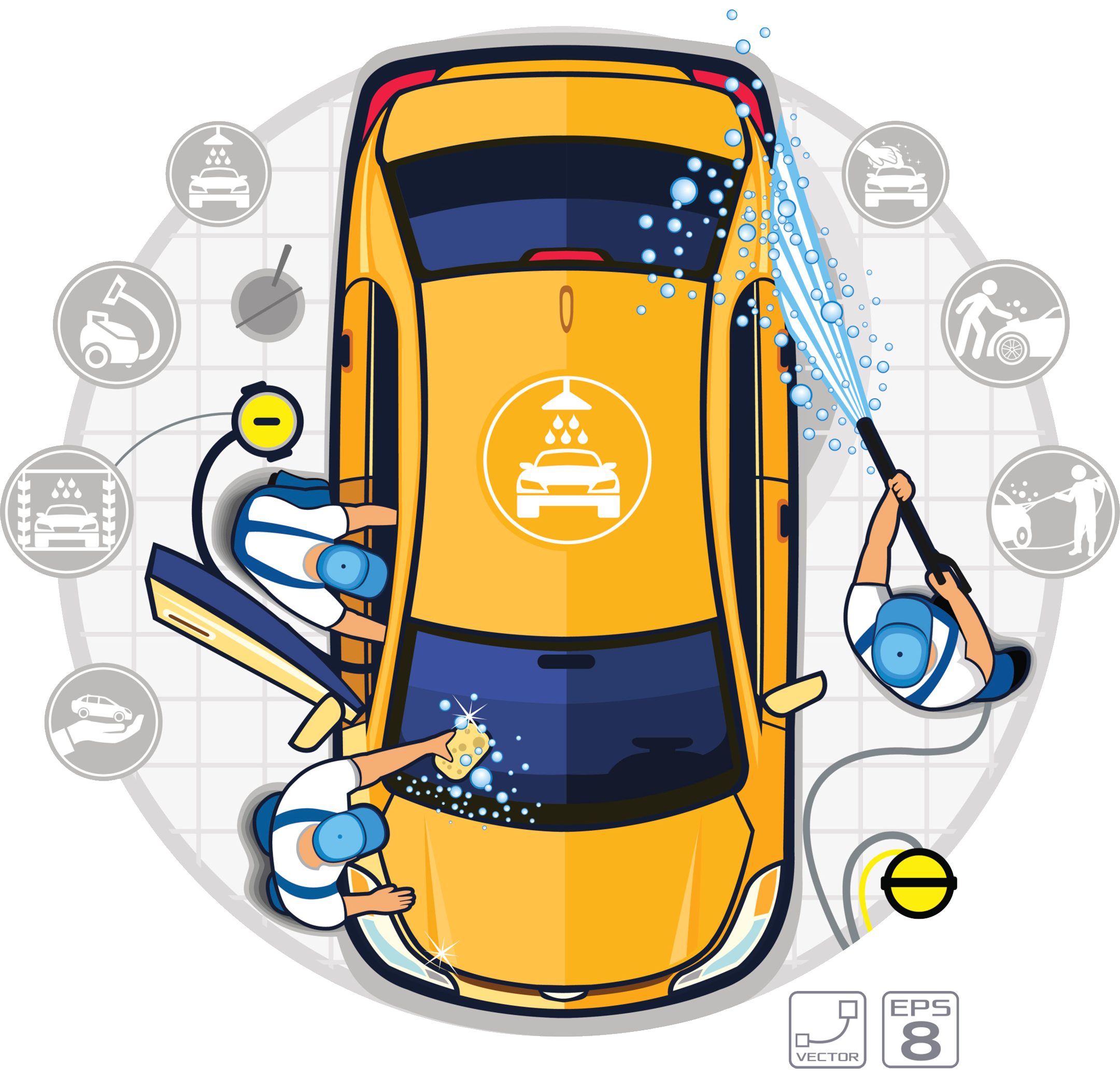 Shop Car Detailing Illustration Wash Auto Professional Clipart