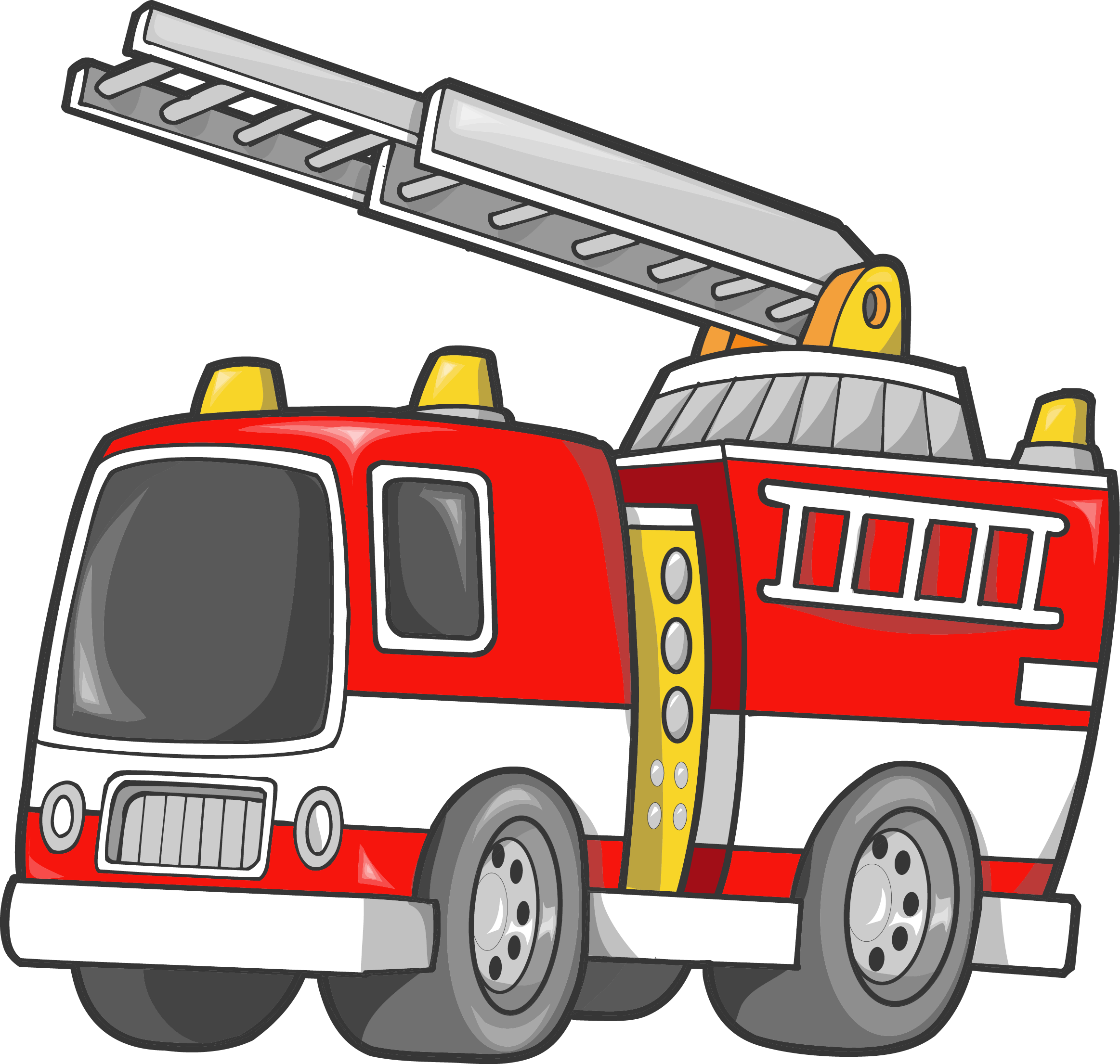 Engine Fire Car Firefighter Vector Truck Cartoon Clipart