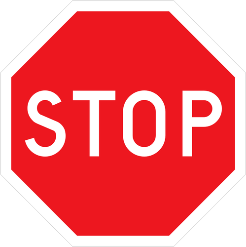 Red Stop Warning Sign Clipart