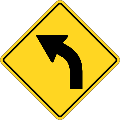 Turn Left Traffic Roadsign Clipart