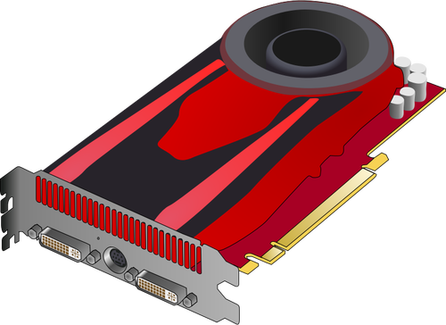 Red 3D Video Card Clipart