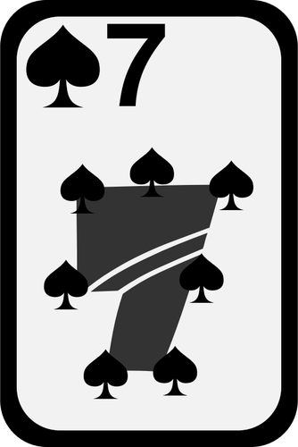 Seven Of Spades Funky Playing Card Clipart