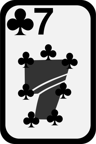 Seven Of Clubs Funky Playing Card Clipart