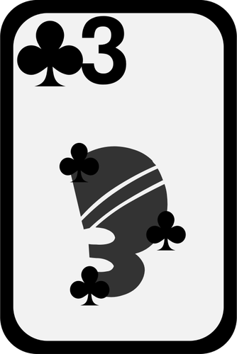 Three Of Clubs Funky Playing Card Clipart