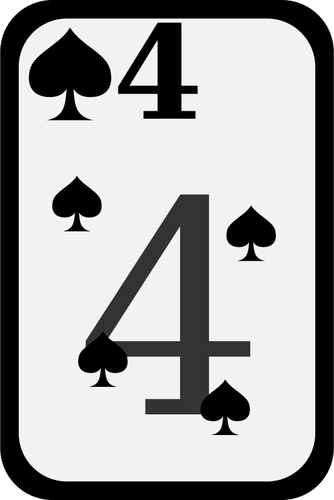 Four Of Spades Funky Playing Card Clipart