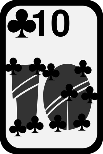Ten Of Clubs Funky Playing Card Clipart