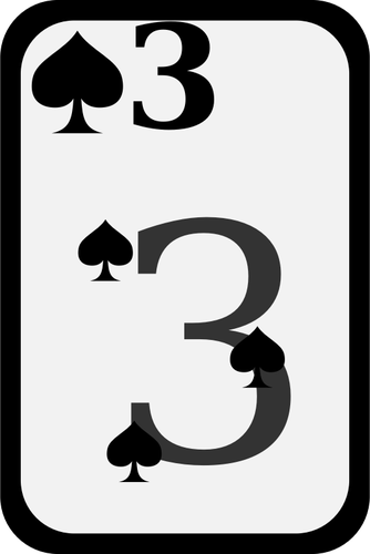 Three Of Spades Funky Playing Card Clipart