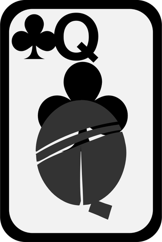 Queen Of Clubs Funky Playing Card Clipart