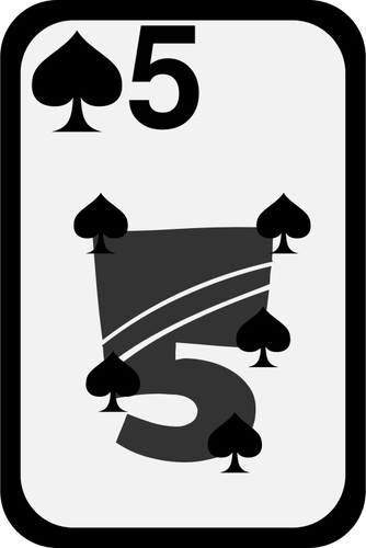 Five Of Spades Funky Playing Card Clipart