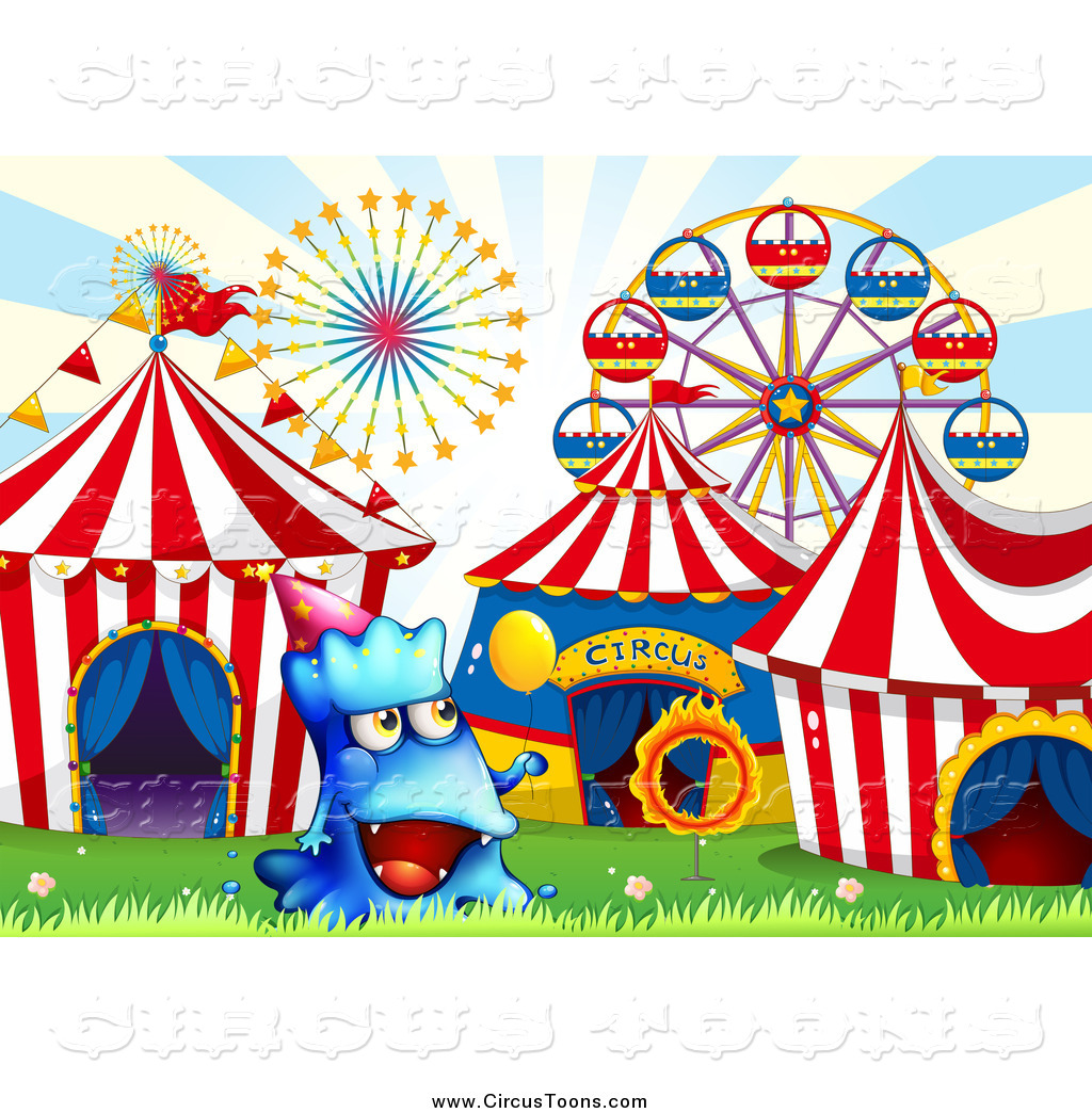 Circus Of A Blue Monster At A Clipart