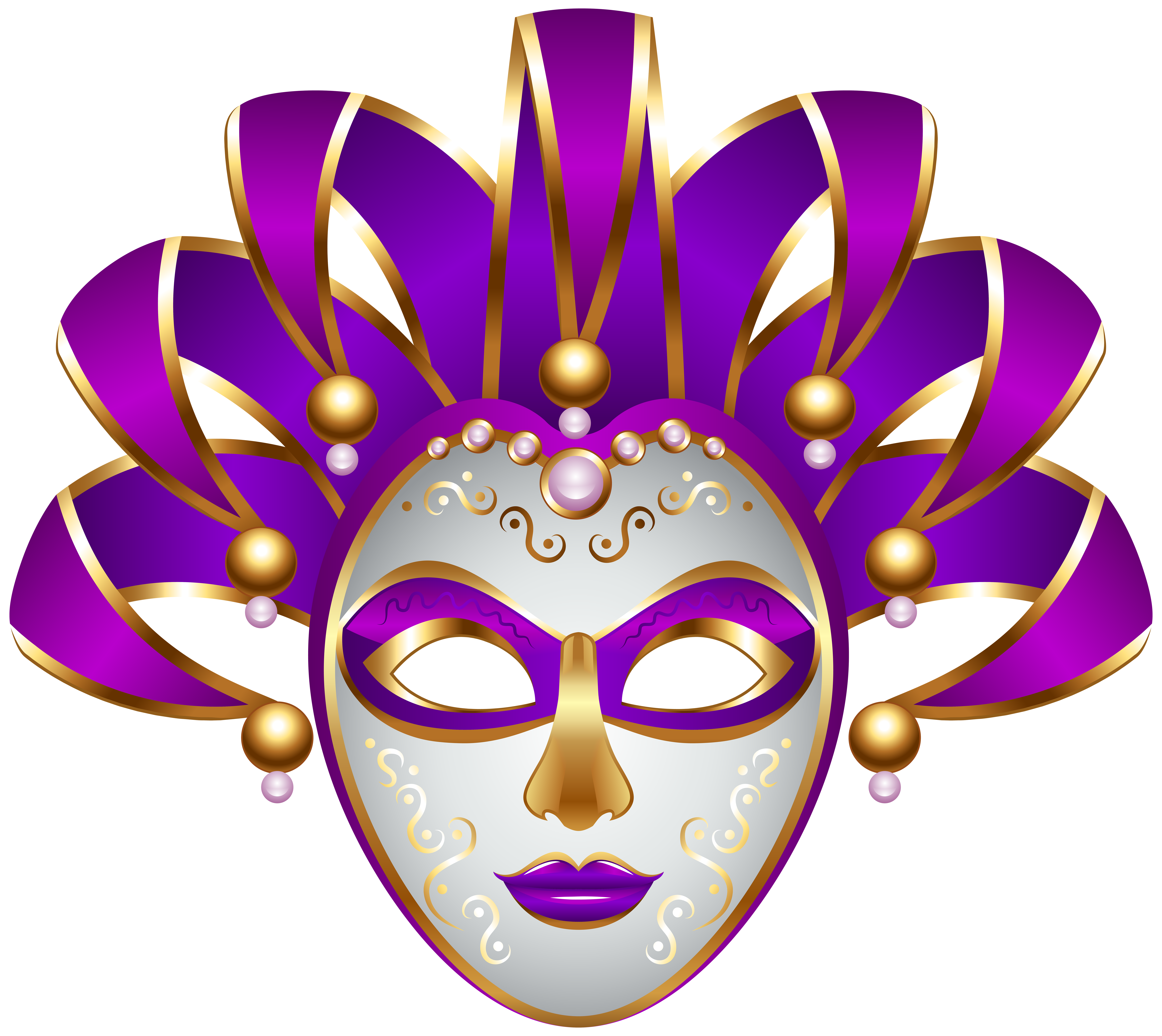 Mardi Carnival Purple Gras Mask Transparent Clipart