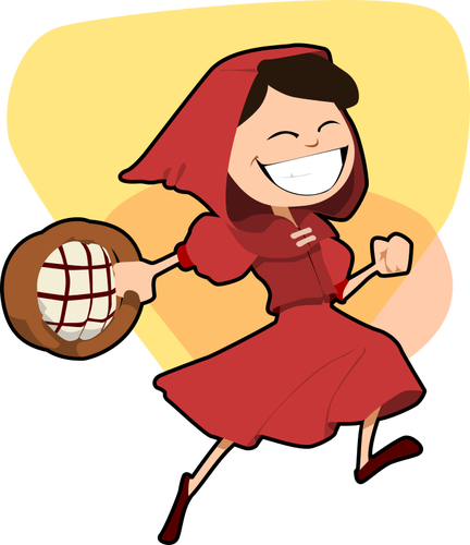 Of Happy Little Red Riding Hood Clipart