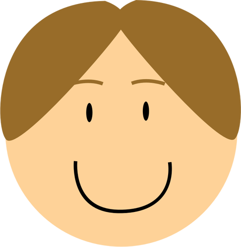 Cartoon Smiling Boy Head Clipart