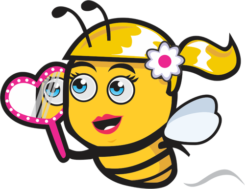 Female Bee With Mirror Clipart