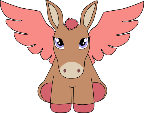 Of Pegasus Donkey With Pruple Eyes Clipart