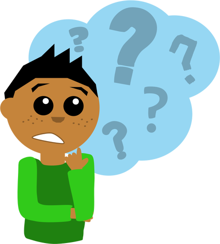 Of Boy With Freckles With Lots Of Questions Clipart