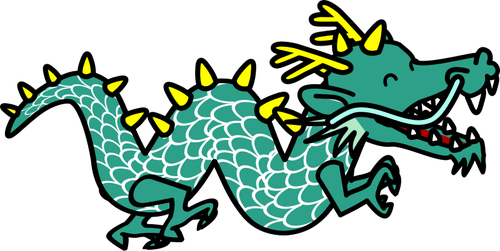 Green Dragon Cartoon Style Clipart