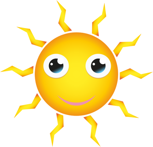 Happy Sun Cartoon Style Clipart