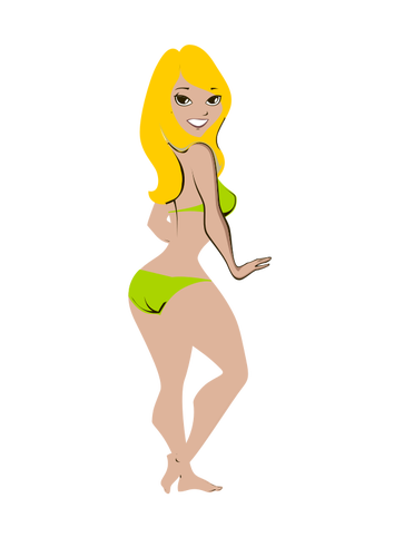 Girl In A Swimsuit Clipart