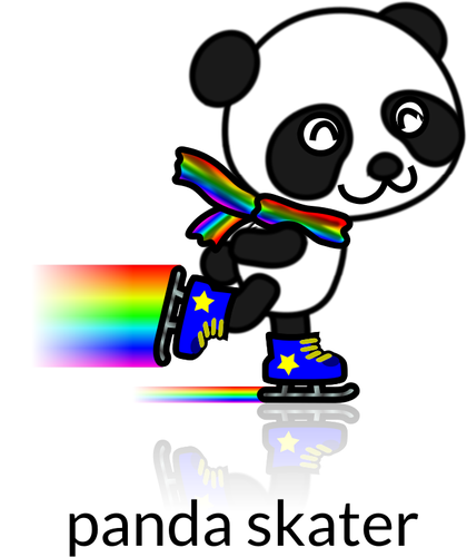 Of Rainbow Trailpanda Skate Clipart