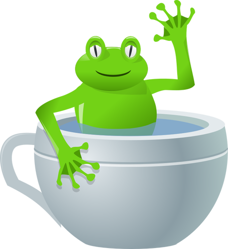 Of Frog In A Tea Cup Clipart