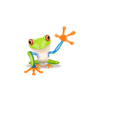 Frog Waving Hand Clipart