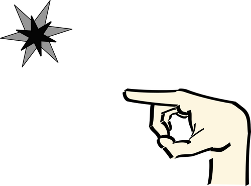 Finger Pointing To Color Star Clipart