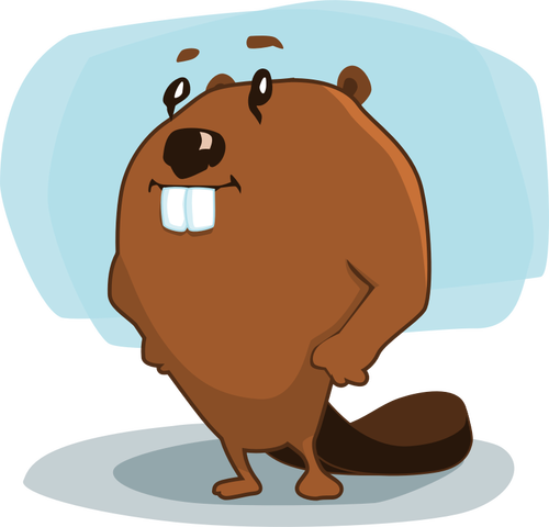 Of Cartoon Beaver With Funny Look On Its Face Clipart