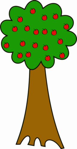 Cartoon Image Of Tree With Apples Clipart