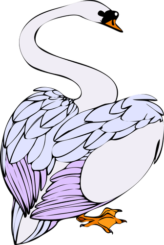 Swan With Purple Feathers Clipart