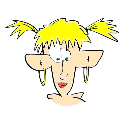 Cartoon Lady With Flap Ears Clipart