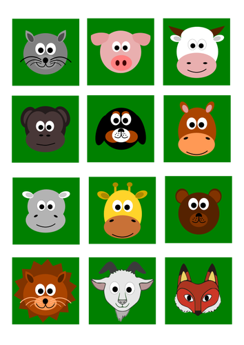 Animal Faces Image Clipart
