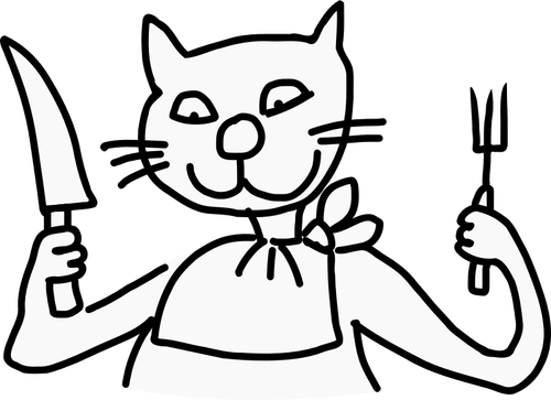 Of Cat Ready To Eat Clipart