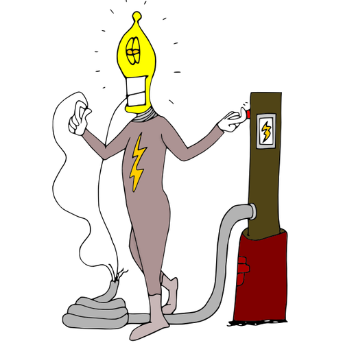 Mr Watt Cartoon Character Clipart