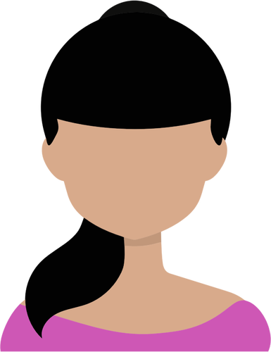 Female Avatar With Pony Tail Clipart