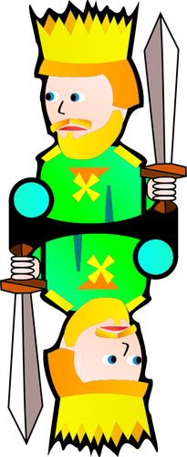 Double King Of Clubs Cartoon Clipart
