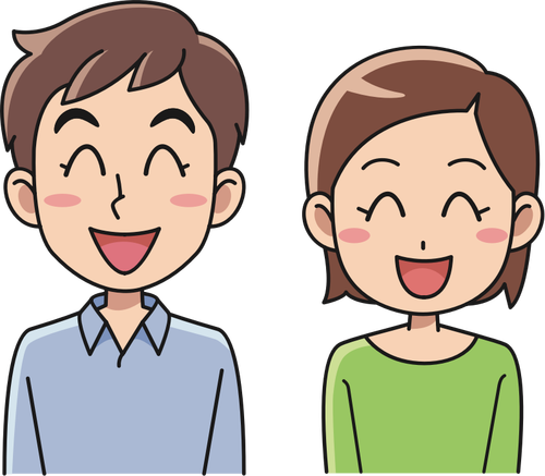 Laughing Cartoon Couple Clipart