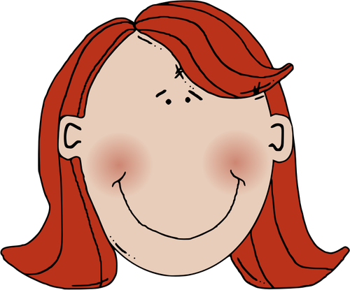 Cartoon Of A Woman With Red Hair And Blushed Face Clipart