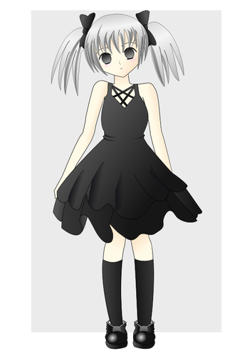Of Girl With Silver Hair Clipart